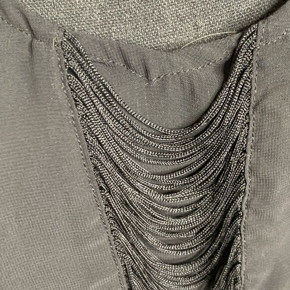 Jennifer Lopez black flowing chiffon lined tank with draped detail size small - Picture 7 of 7